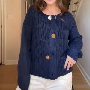 HALARA Navy Blue Women's Cardigan